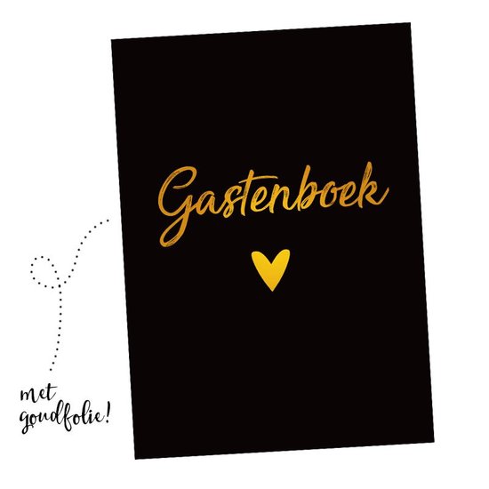 Gastenboek invulkaarten - zwart/goud