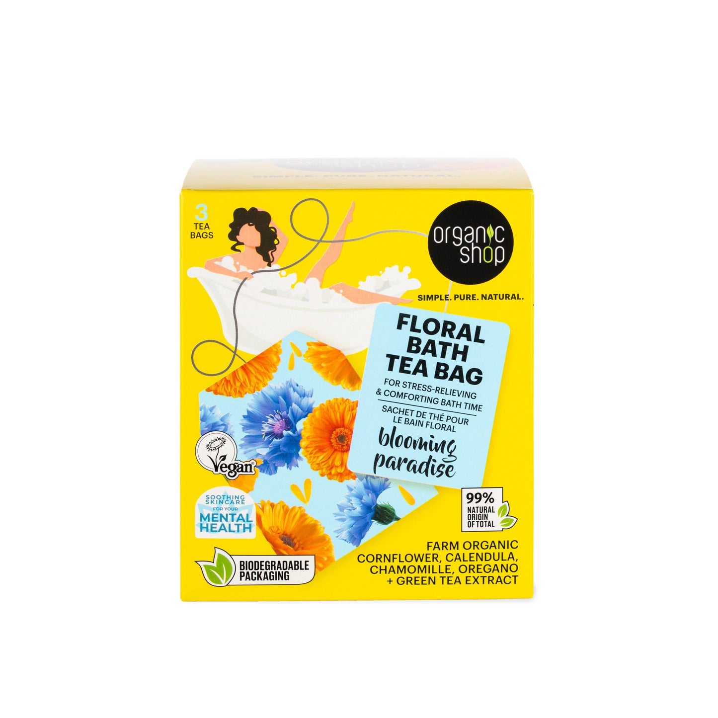 Organic Shop Floral Bath Tea Bag - Blooming Paradise 3 Stuks