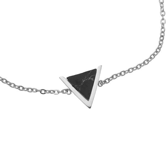 Armband marble triangle - Zwart/Zilver - Medase