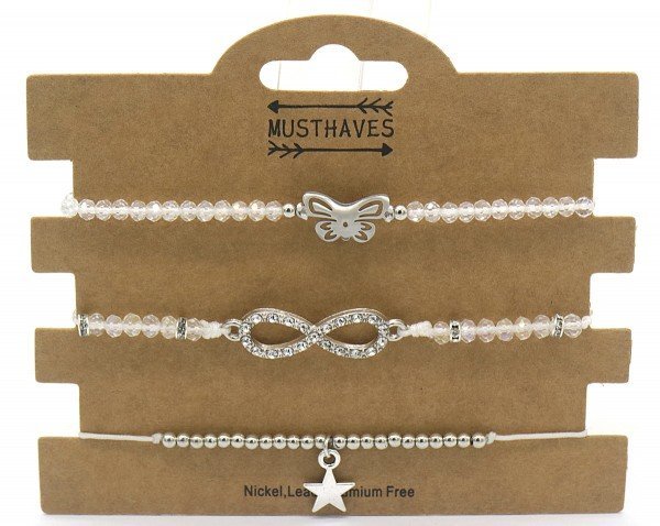 Armbanden set zilverkleurig - Medase