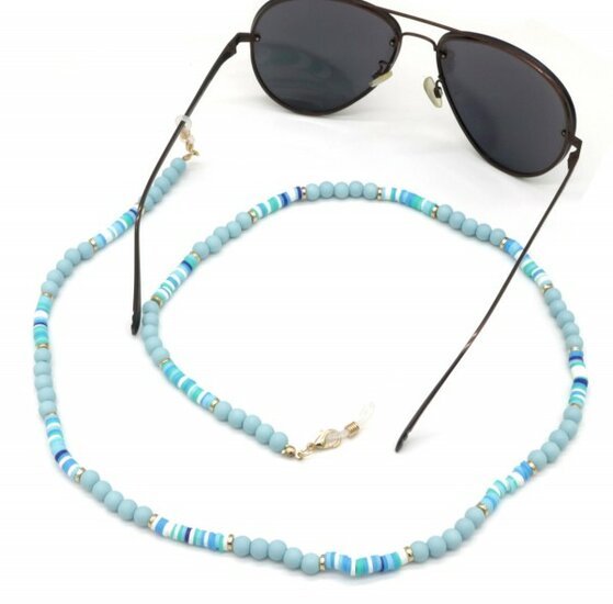 Brillenkoord beads - Blauw - Medase