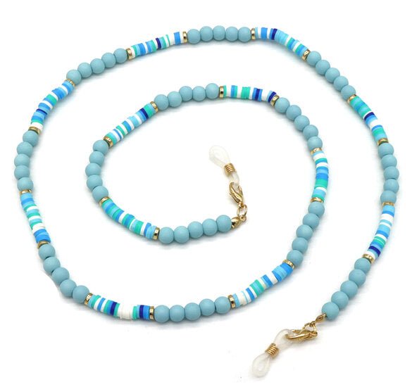 Brillenkoord beads - Blauw - Medase