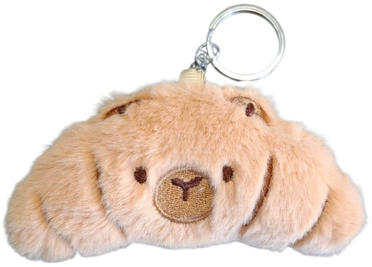 Liggende capybara croissant sleutelhanger 11cm pluche tashanger