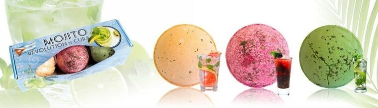 Cocktail Bath Bombs - Revolution De Cuba, Mojito. - Medase
