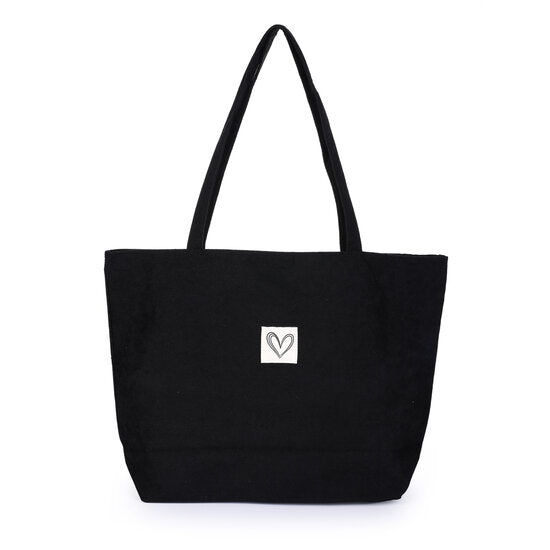 Corduroy shopper - Zwart - Medase
