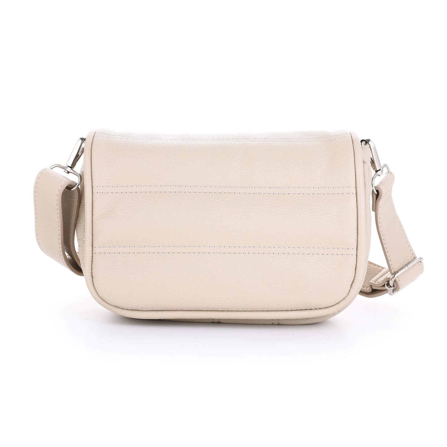 Crossbody tas 20x16x7cm beige verstelbare schouderband magneet drukkers zakje rits