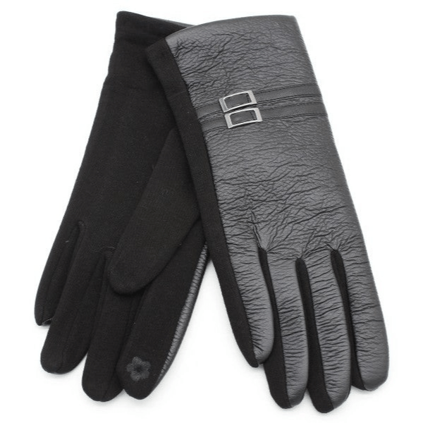 Dameshandschoenen – Nepleer & Stretch – Zwart of Donkergrijs - Medase