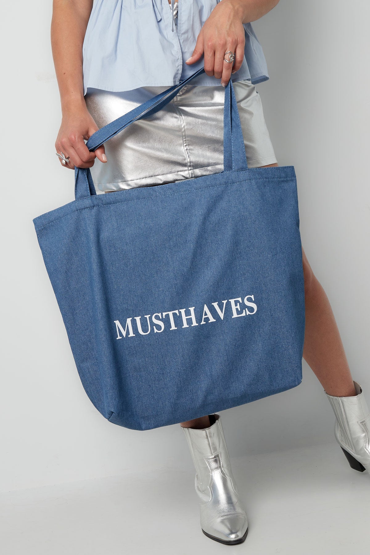 Denim Shopper Tas – MUSTHAVES – Grote Jeans Tote Bag - Medase