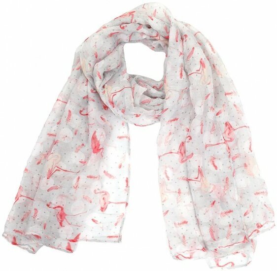Dunne sjaal flamingo - Grijs - Medase