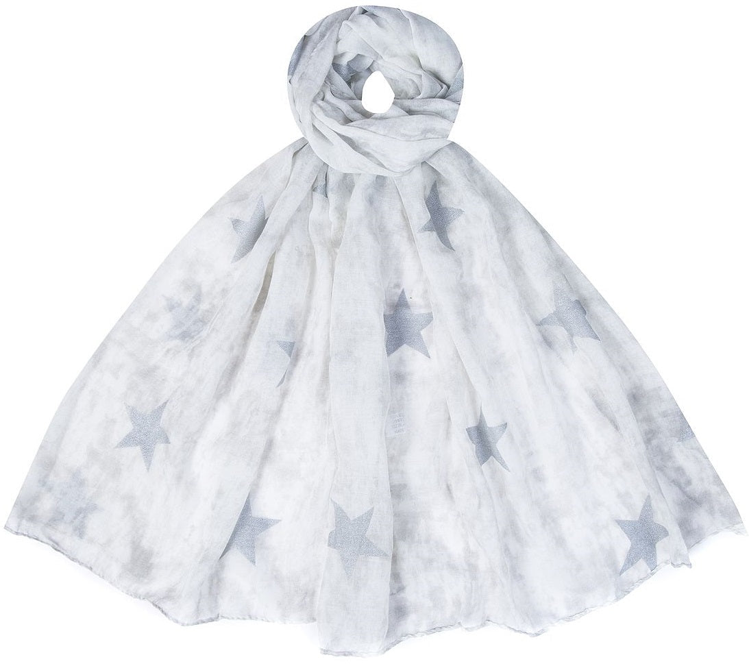 Dunne Sjaal met Glitter Sterren - Viscose Sjaal 180x80cm - Medase