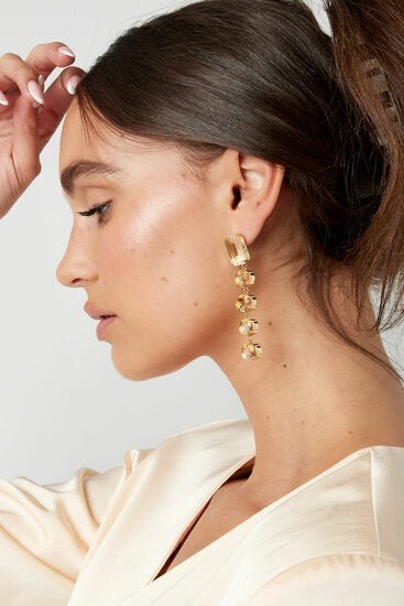 Ear party zirkoon flower - zilver/clear - Medase