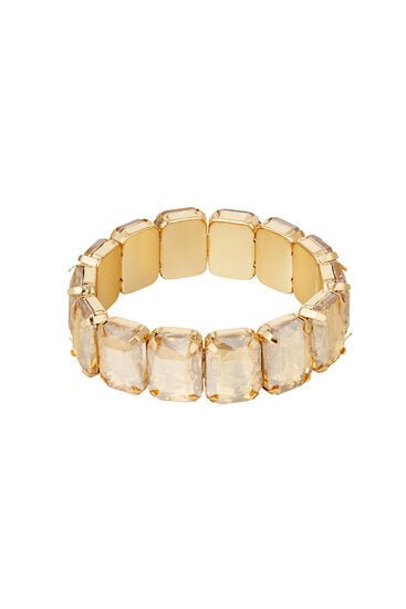 Elastische armband bling - Goud/champagne - Medase