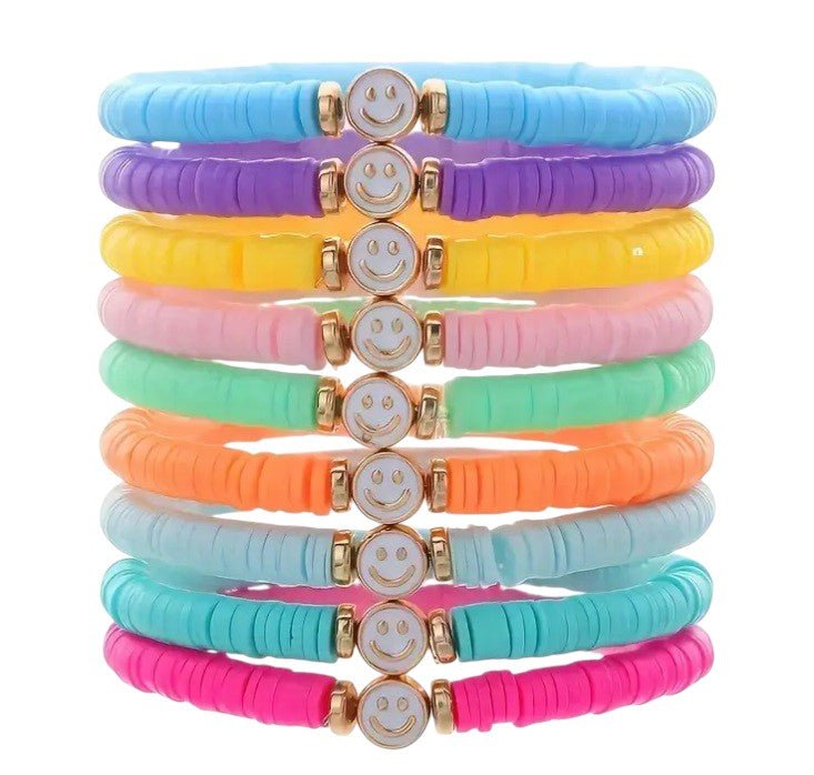 Elastische Armband – Katsuki Kralen – Smiley – Vrolijke Kleuren - Medase