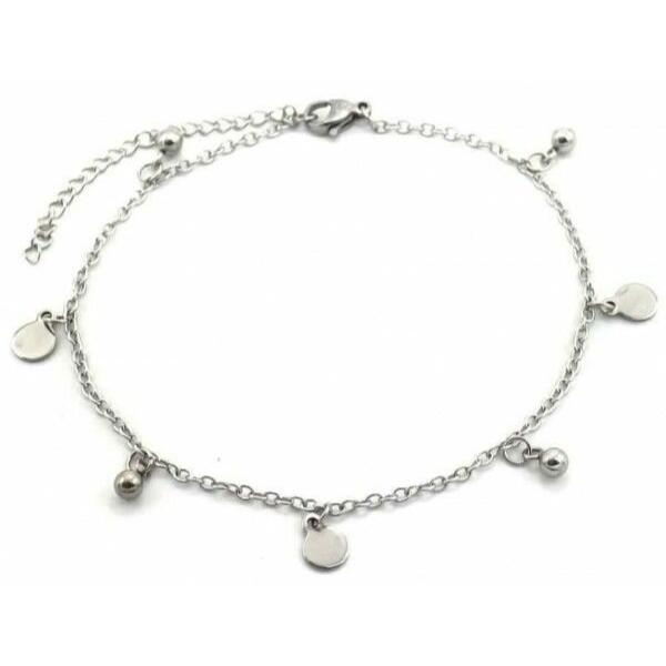 Enkelbandje Stainless steel rounds - Zilver - Medase