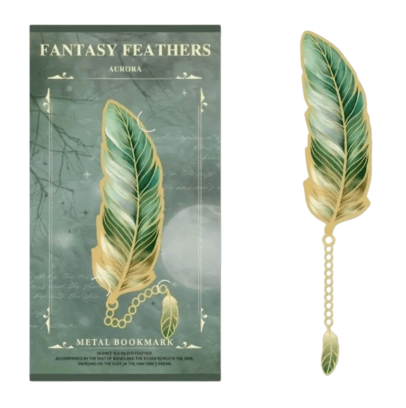 Fantasy Feathers Metalen Boekenlegger Goud - Veer Design 16,5cm - Medase
