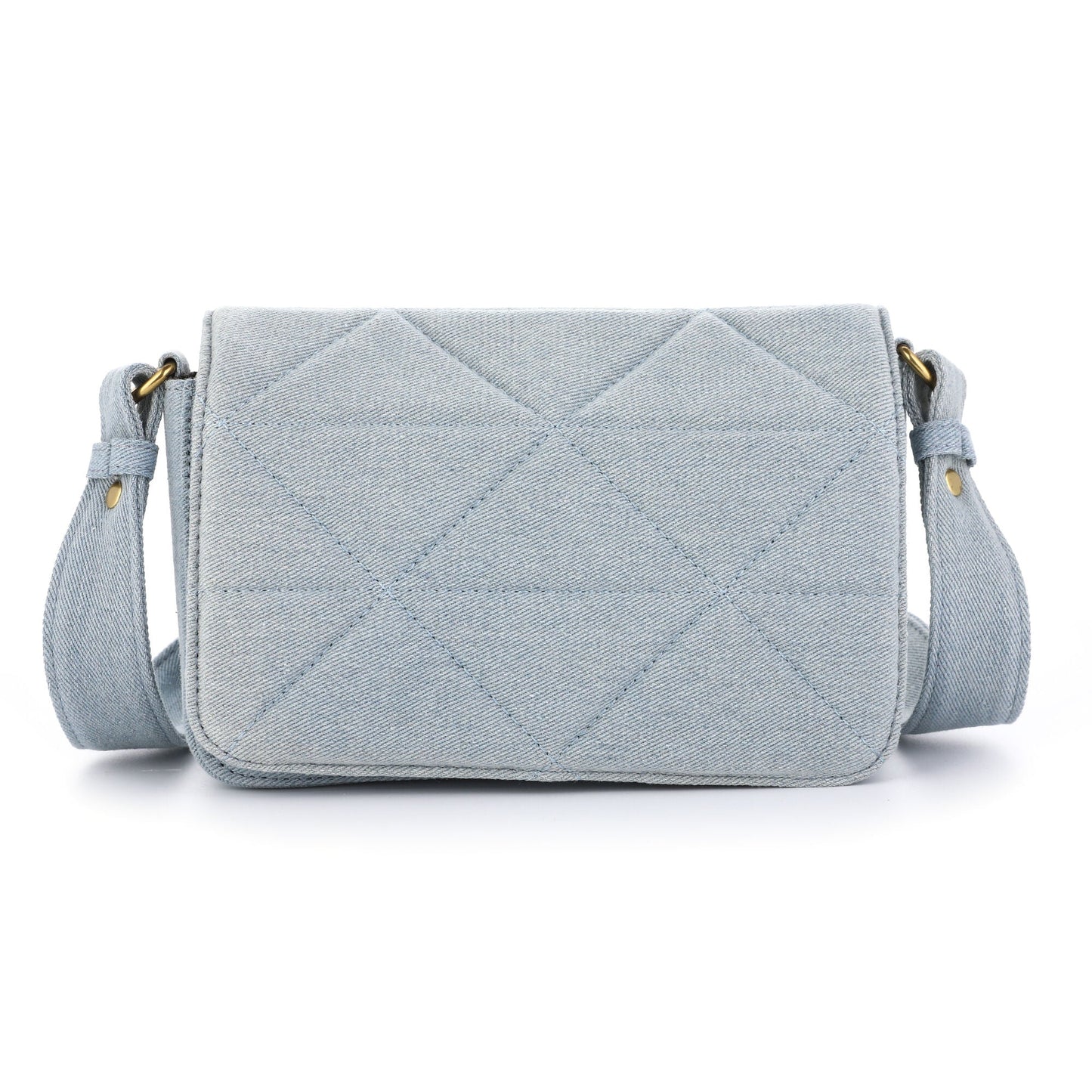 Gewatteerde Crossbody Tas Jeans - Schoudertas Quilted Denim - Medase