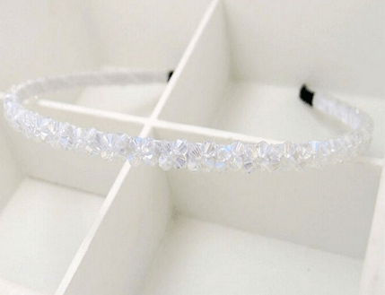 Haarband kristal kralen - Wit - Medase