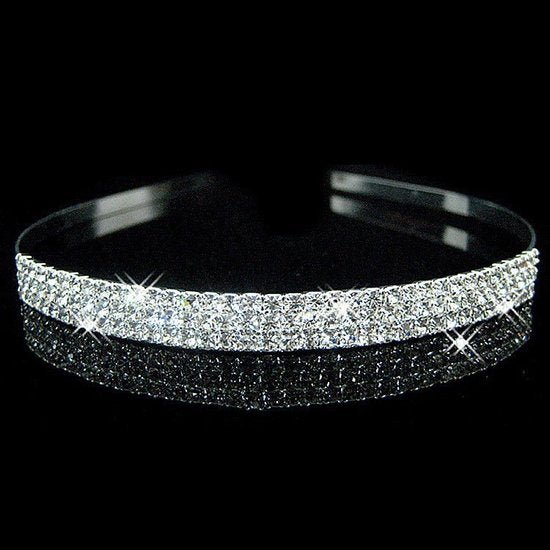 Haarband met 3 rijen strass - Medase