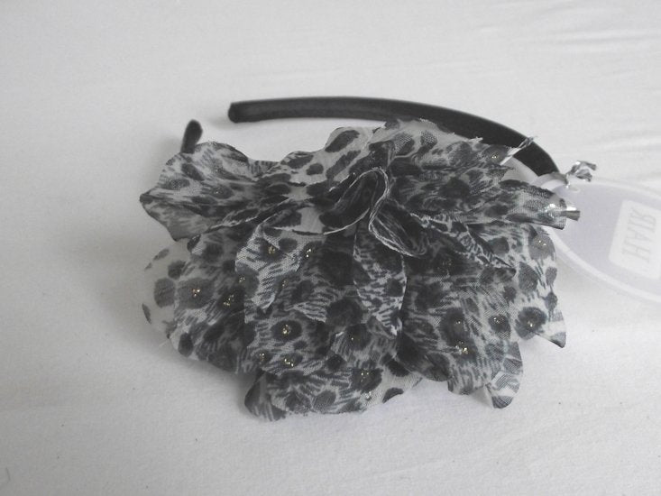 Haarband met dierenprint bloem (grijs,zwart) - Medase