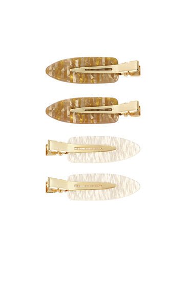 Haarclips set cadeau doosje - marmer - beige - Medase
