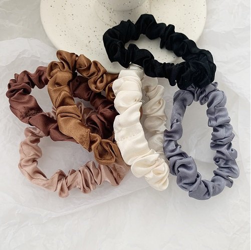 Haarelastieken set 6 stuks - bruin/creme/zwart - Medase
