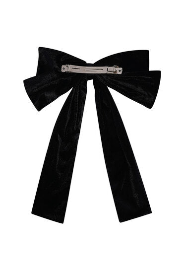 Haarspeld long bow velvet - Zwart - Medase