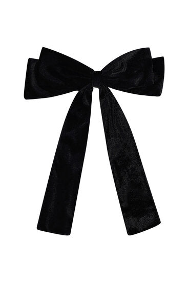 Haarspeld long bow velvet - Zwart - Medase