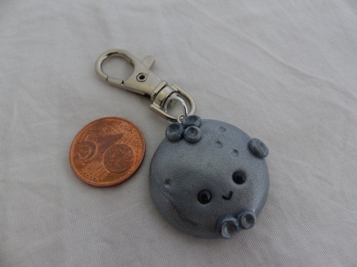 Handmade moon sleutelhanger - zilverkleurig - Medase
