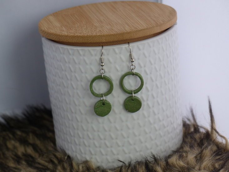 Handmade oorbellen - Designer green - Medase