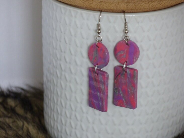 Handmade oorbellen - Pink Party mix - Medase