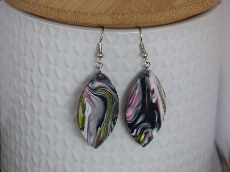 Handmade ovalen oorbellen - Multi mix - Medase
