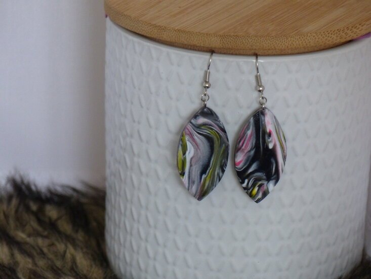 Handmade ovalen oorbellen - Multi mix - Medase