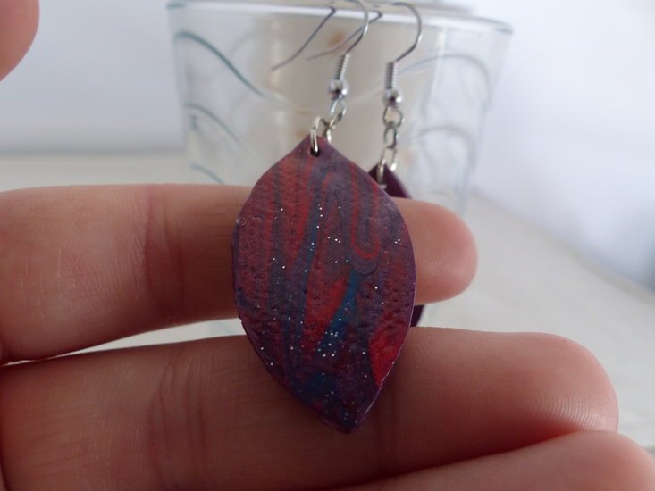 Handmade ovalen oorbellen - Multicolor - Medase