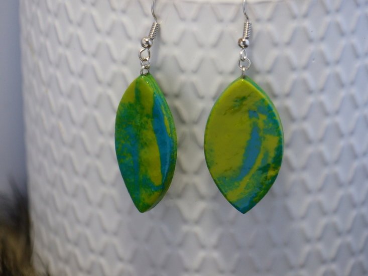 Handmade ovalen oorbellen - Tropical mix - Medase