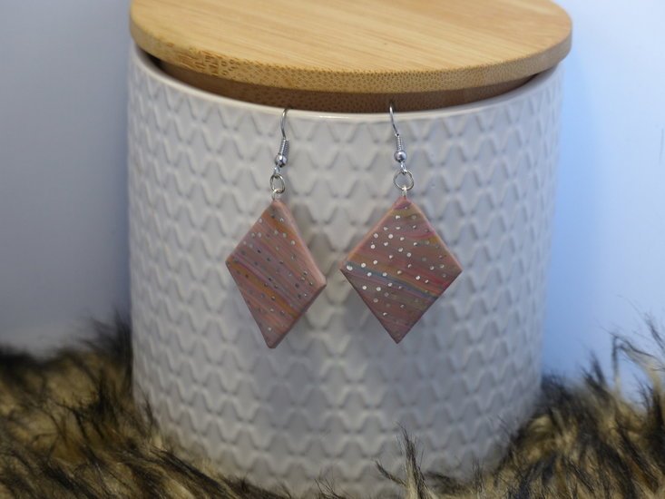 Handmade wiebertje oorbellen - multicolor glitter - Medase