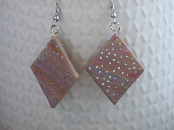 Handmade wiebertje oorbellen - multicolor glitter - Medase