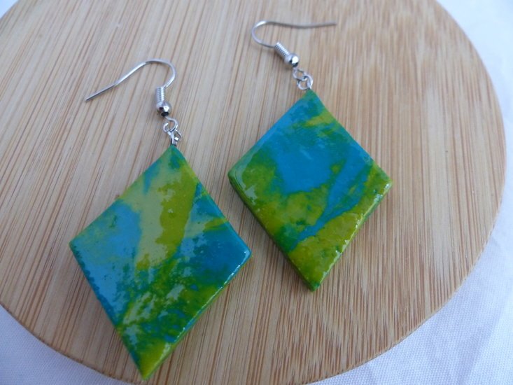 Handmade wiebertje oorbellen - Tropical mix - Medase