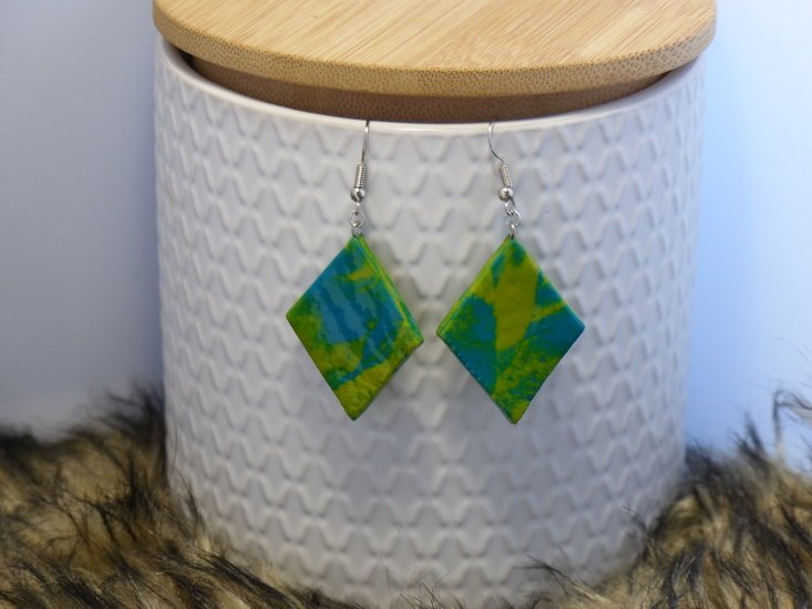 Handmade wiebertje oorbellen - Tropical mix - Medase