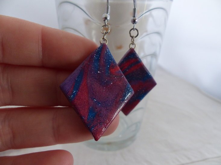 Handmade wiebertjes oorbellen - multicolor - Medase