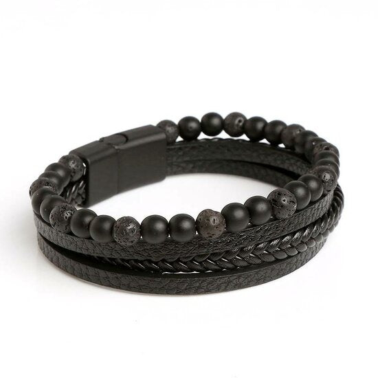 Heren armband magneet suiting - Zwart - Medase