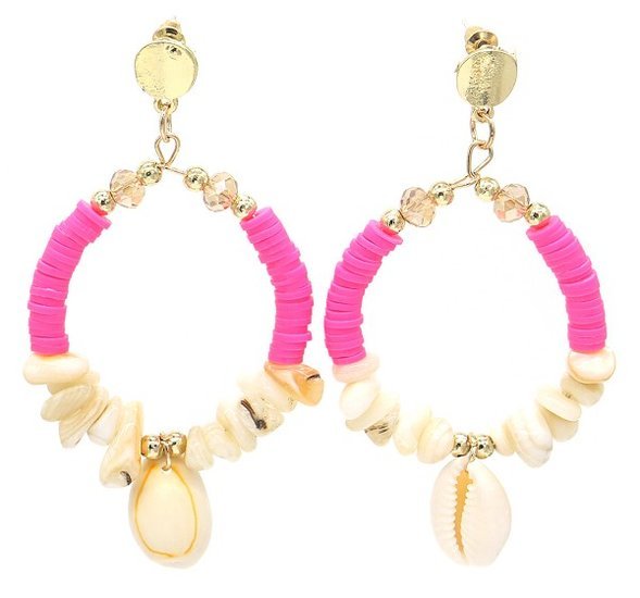 Katsuki oorbellen schelp - Roze/goud - Medase
