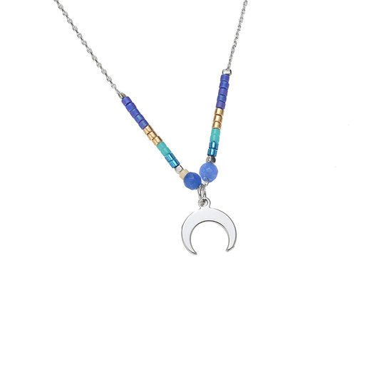 Ketting beaded moon - Blauw - Medase