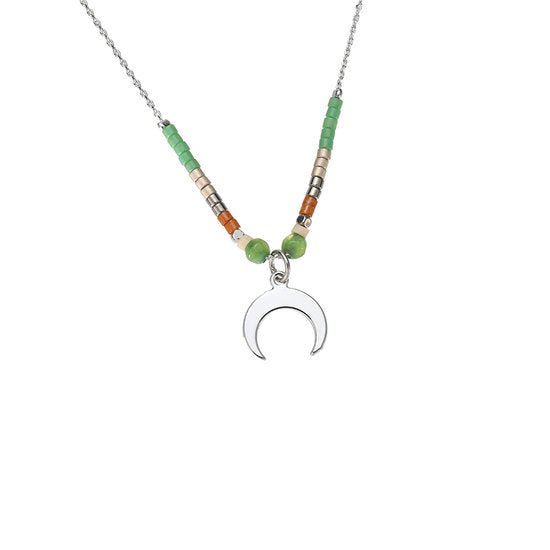 Ketting beaded moon - Groen - Medase