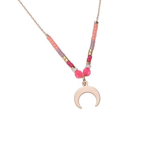 Ketting beaded moon - Roze - Medase