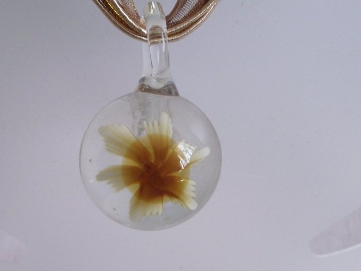 Ketting met glashanger - Beige - Medase