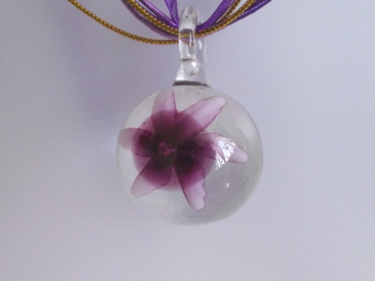 Ketting met glashanger - Paars - Medase