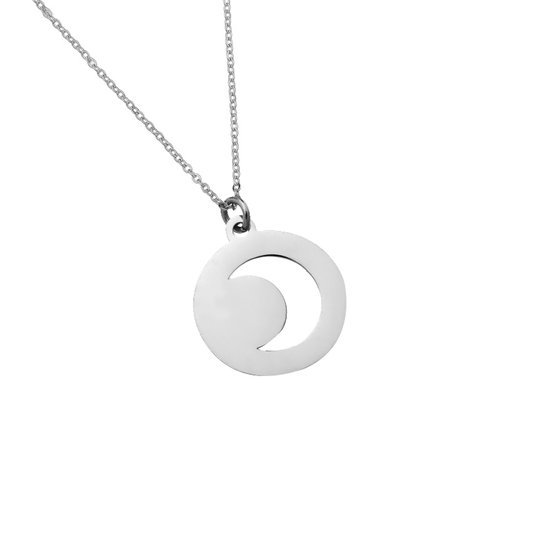 Ketting moon stainless steel - zilver - Medase