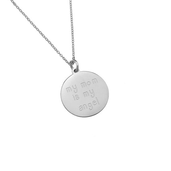Ketting "my mom is my angel" - Zilver - Medase