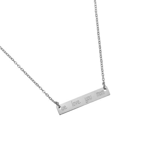 Ketting we love you mom - Zilver - Medase
