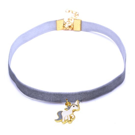 Kinder choker eenhoorn/unicorn - Grijs - Medase